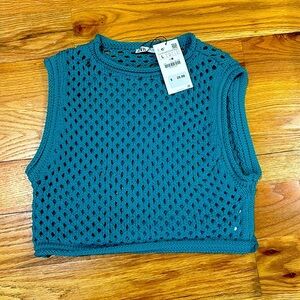 Zara Crochet Knit Sweater Crop Top
